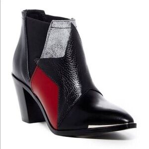 Diesel Black and Red Ankle Boots